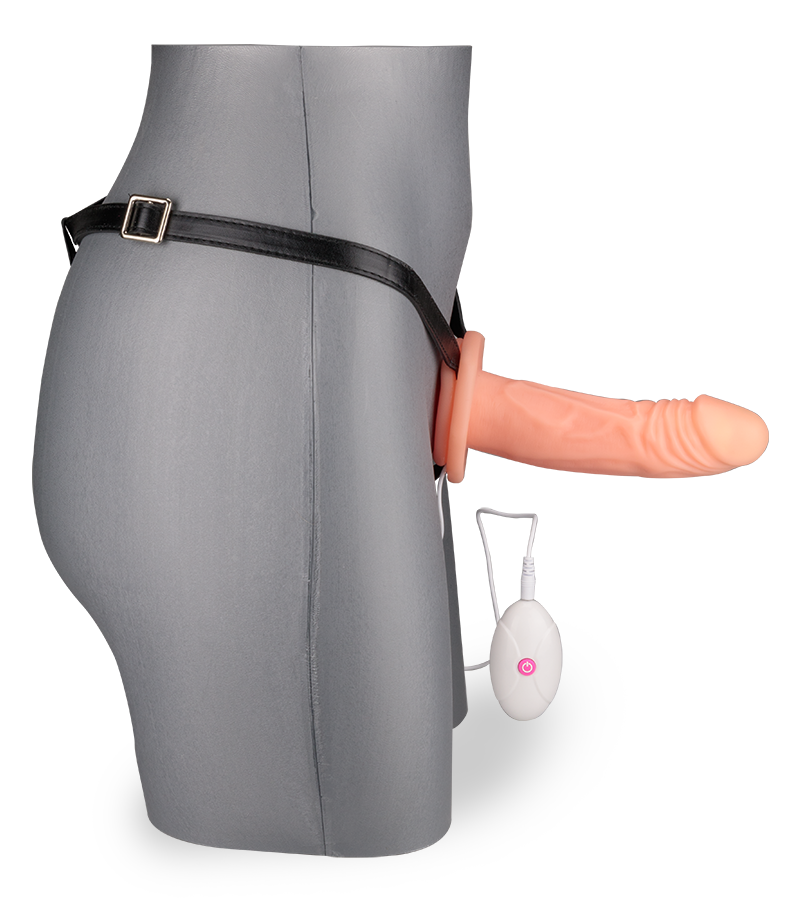 Hollow vibrating strap on harness 10 modes