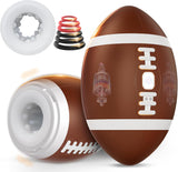Men's football-shaped masturbator, 12 vibration modes, 3D TPE realistic inner sleeve.