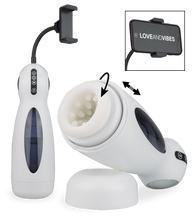 Load image into Gallery viewer, Icicle rotating and thrusting masturbator with phone holder