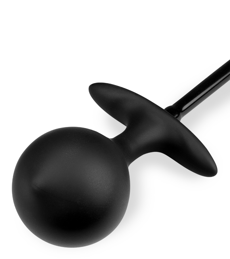 Inflatable butt plug with massaging bead