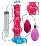 Inflatable ejaculating Borzoi dog dildo