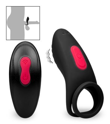 Jazz remote control vibrating double cock ring