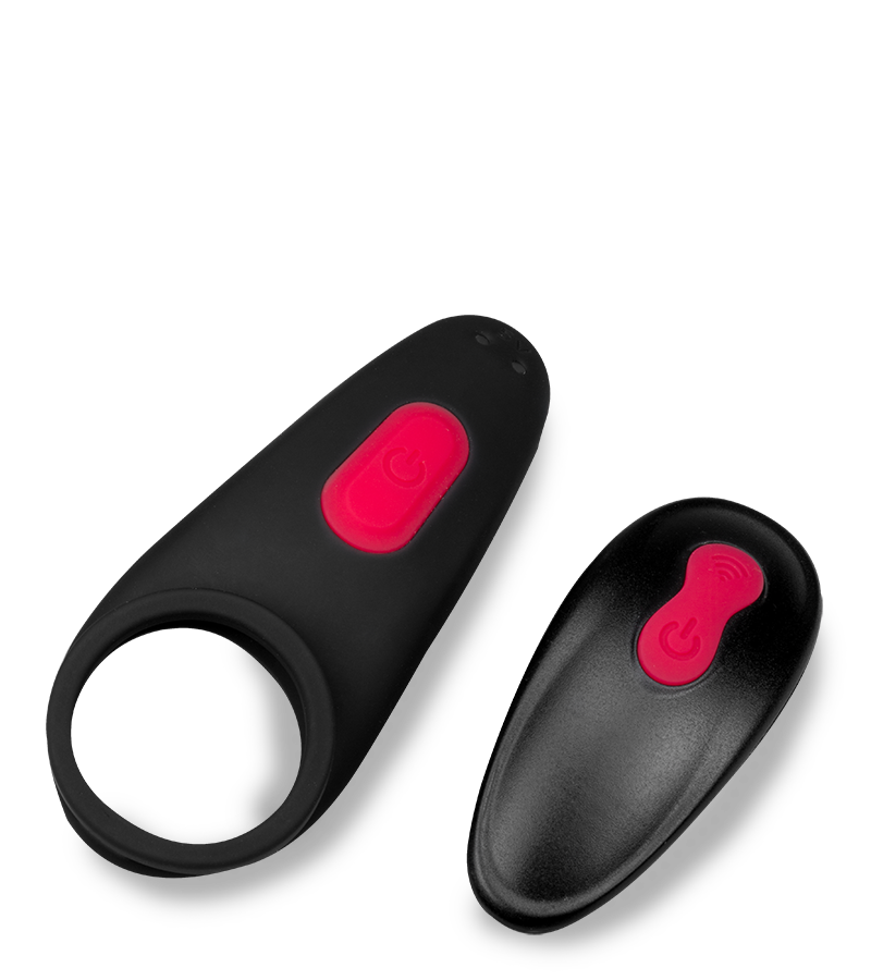 Jazz remote control vibrating double cock ring