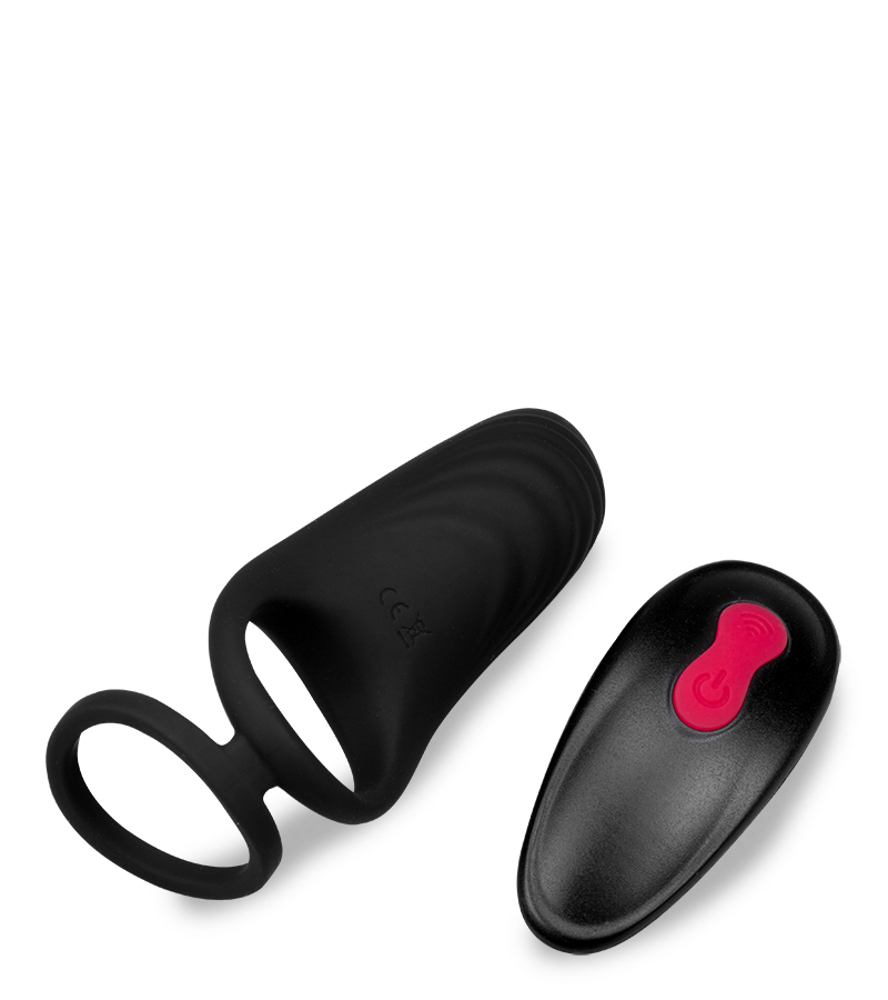 Jazz remote control vibrating double cock ring