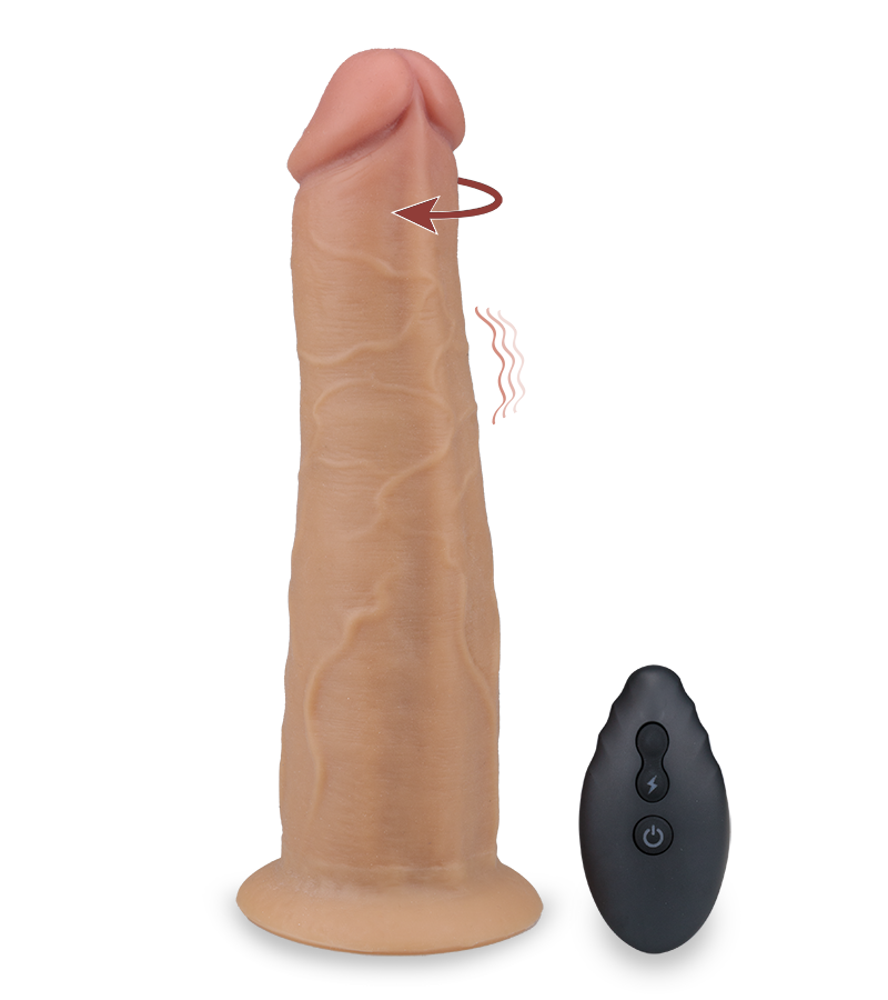 Jim rotating and vibrating suction-cup dildo 7.75 inches
