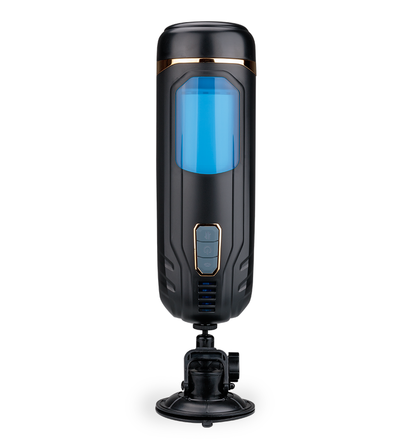 Kimi vibrating and thrusting masturbator with suction action