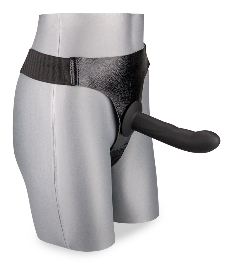 Large black silicone strap on dildo 6.25 inches