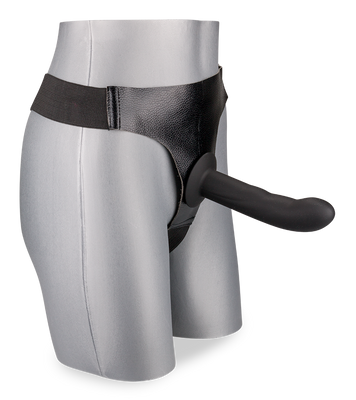 Large black silicone strap on dildo 6.25 inches