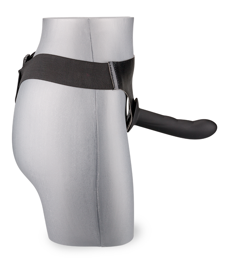 Large black silicone strap on dildo 6.25 inches