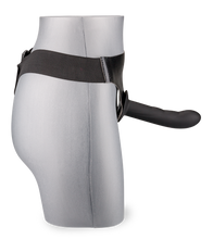 Load image into Gallery viewer, Large black silicone strap on dildo 6.25 inches