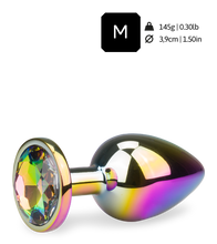 Load image into Gallery viewer, Large rainbow rosebud anal plug