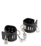 Leather and metal wrist cuffs