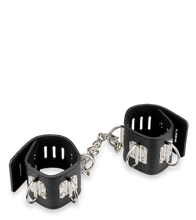 Load image into Gallery viewer, Leather and metal wrist cuffs