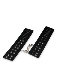 Load image into Gallery viewer, Leather and metal wrist cuffs