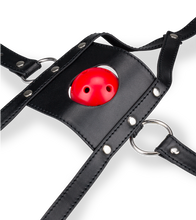 Load image into Gallery viewer, Leather face mask with ball gag
