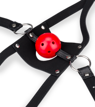 Load image into Gallery viewer, Leather face mask with ball gag