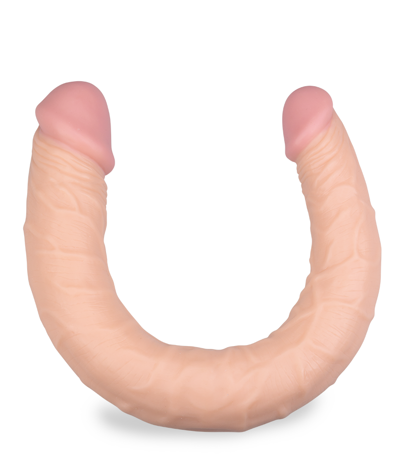 Lifelike tapered double-ended dildo