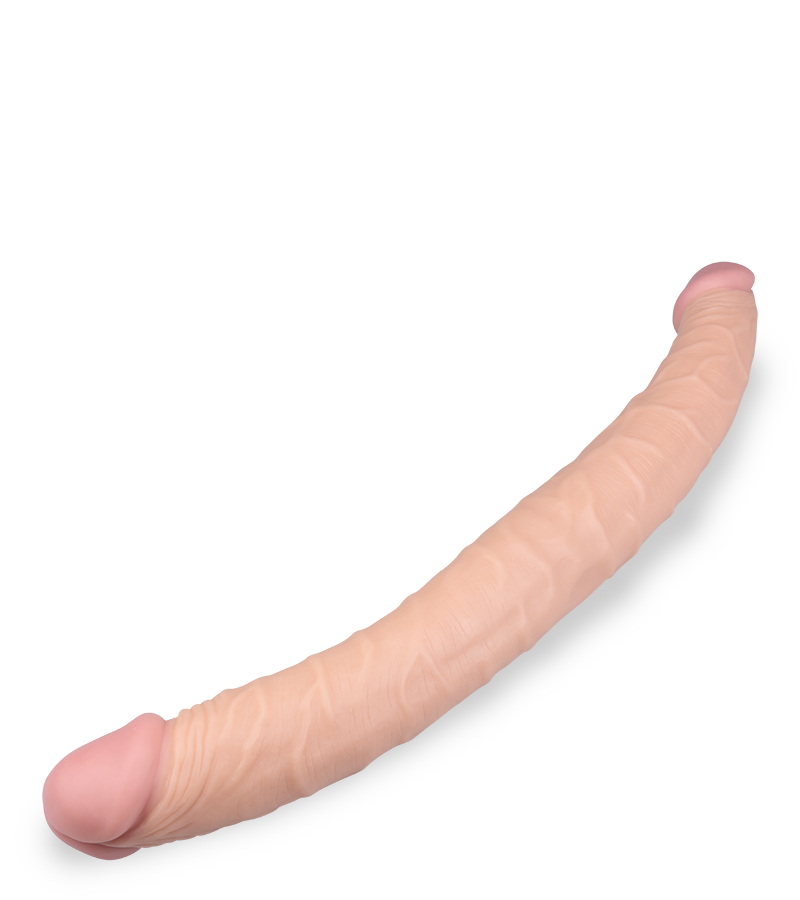 Lifelike tapered double-ended dildo