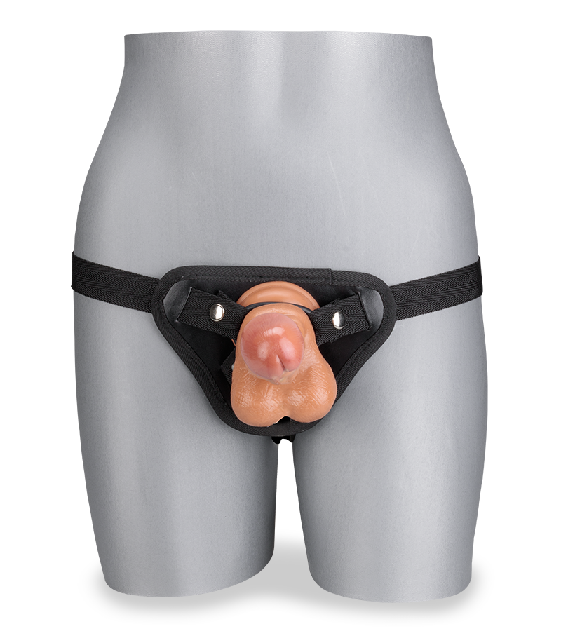 Long Textured Strap-On Dildo Set