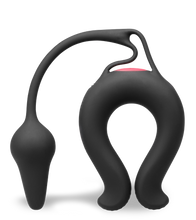 Load image into Gallery viewer, Lucifer vibrating cock ring with butt plug