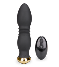 Load image into Gallery viewer, Luck thrusting and vibrating butt plug with cock rings