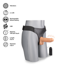 Load image into Gallery viewer, Lucky vibrating strap on dildo