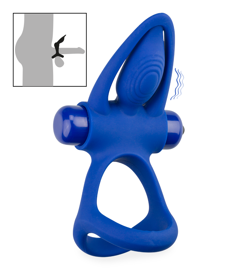 Mata triple silicone cock ring with clit stimulator