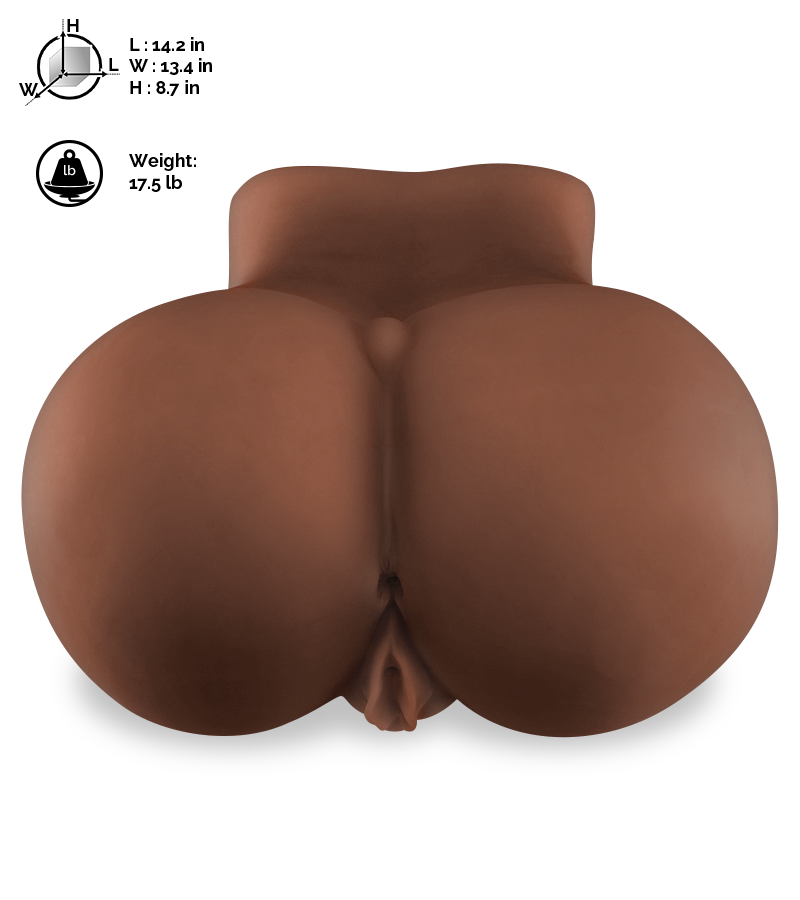 Mega-sized black ass and vagina masturbator 22 lb