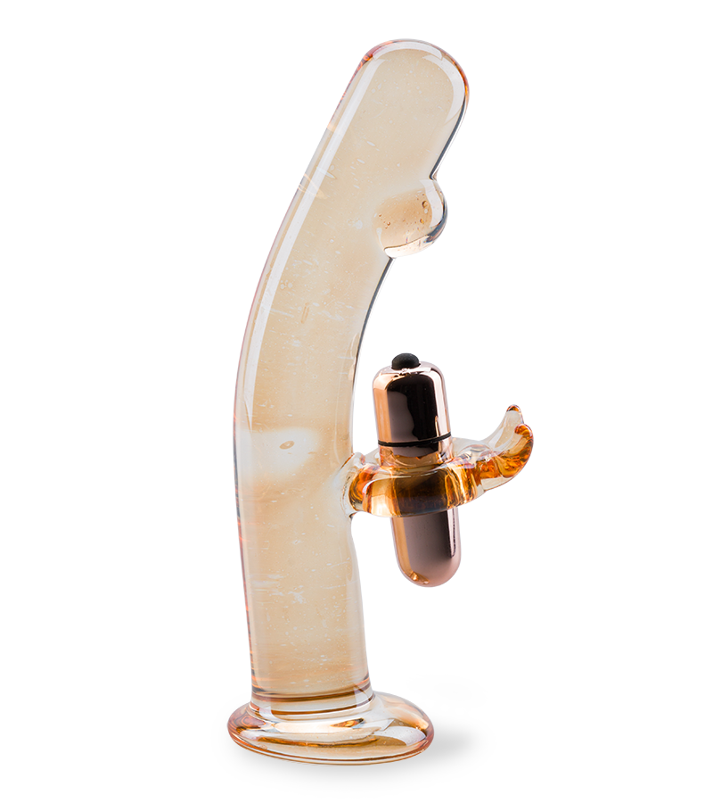 Mr. Pleasure vibrating glass rabbit dildo