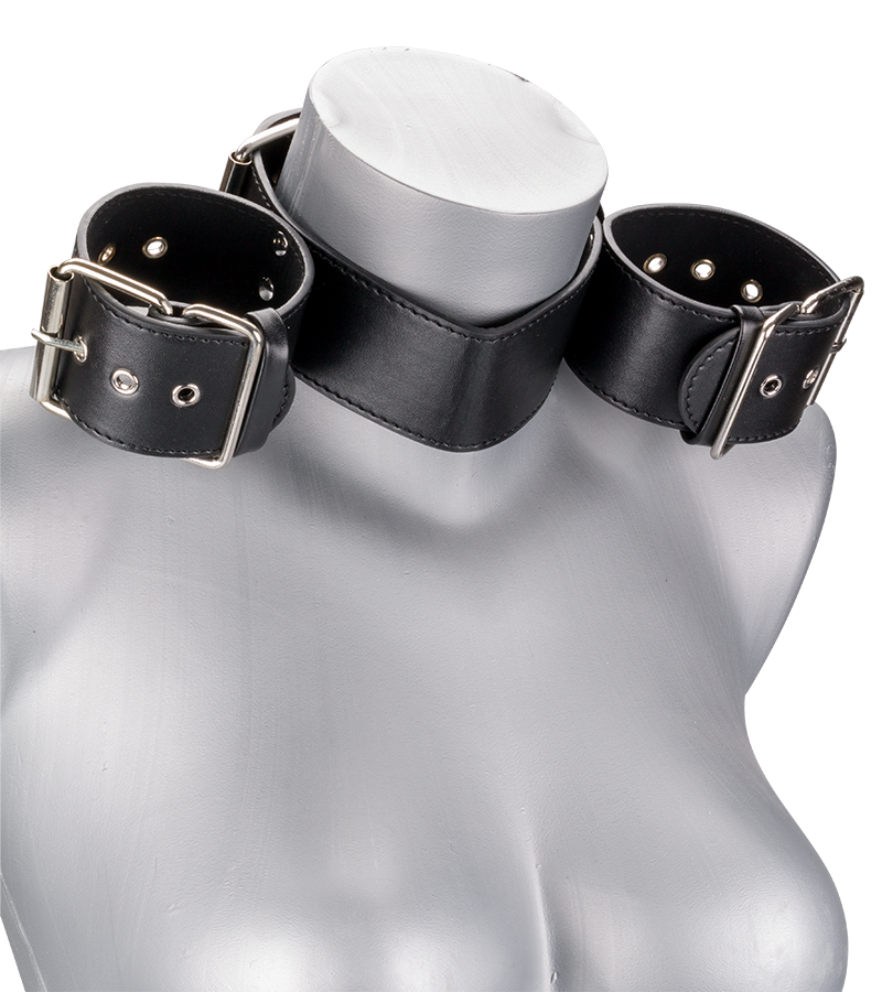 Neck and wrist BDSM restraints