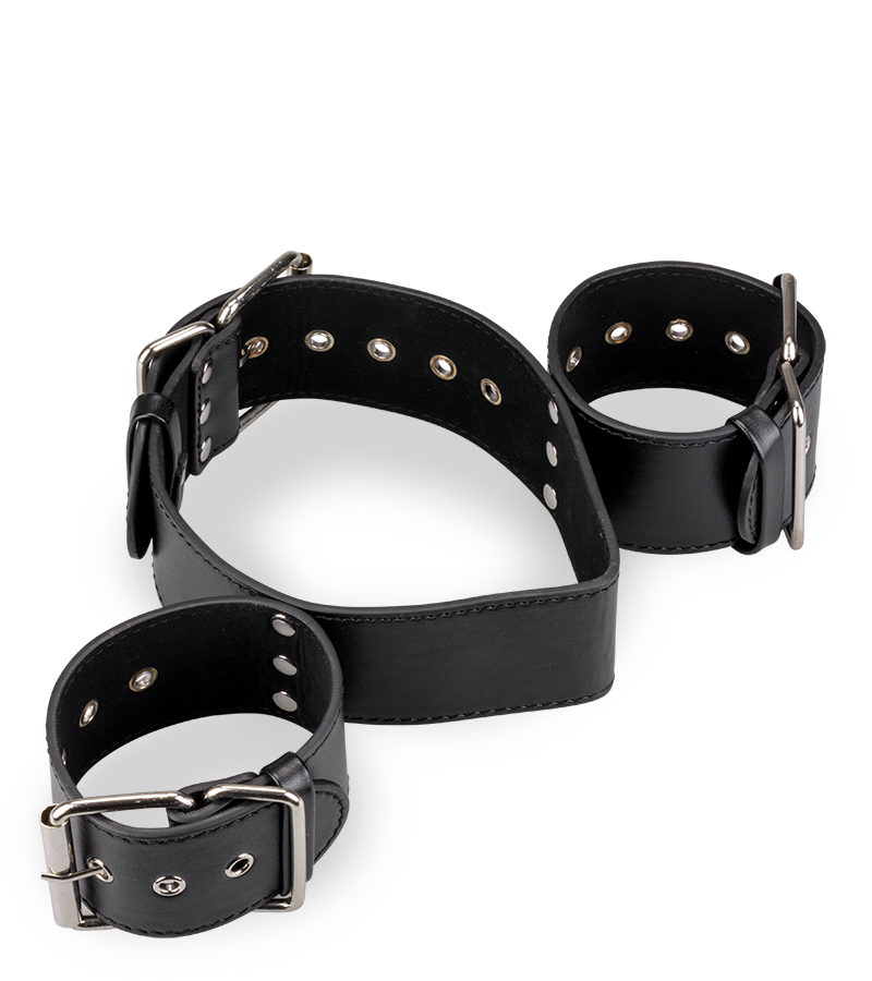 Neck and wrist BDSM restraints