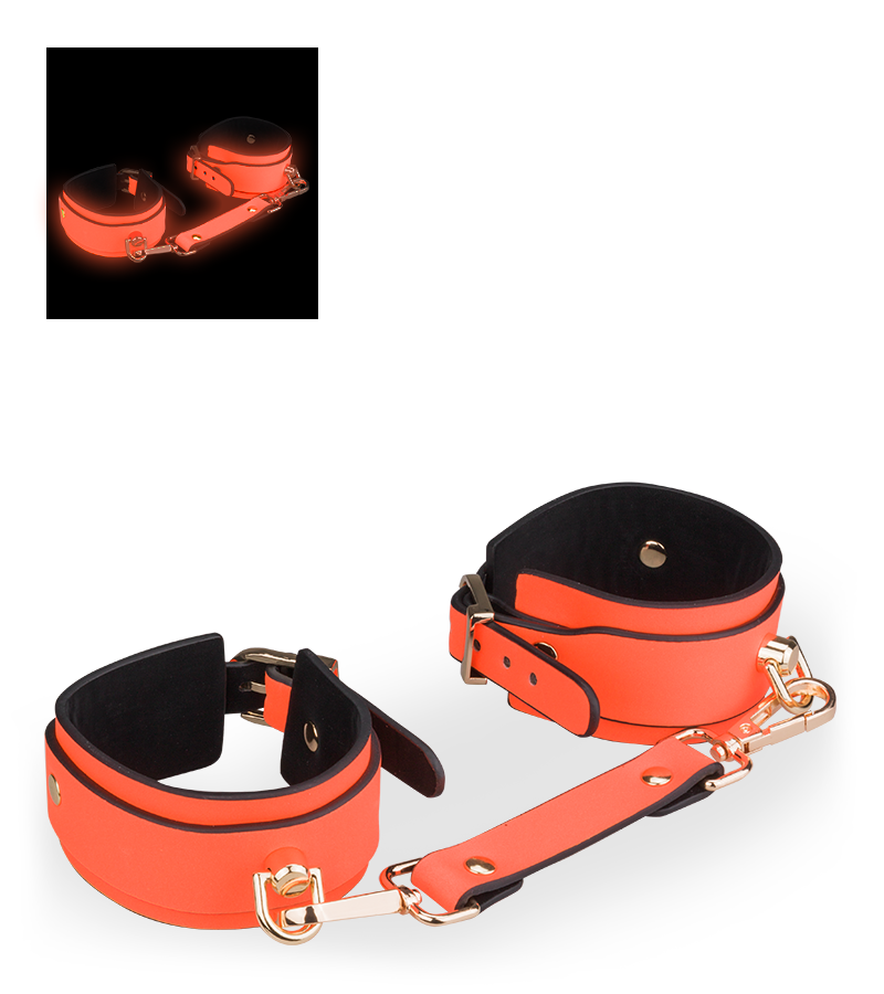 Neon orange handcuffs
