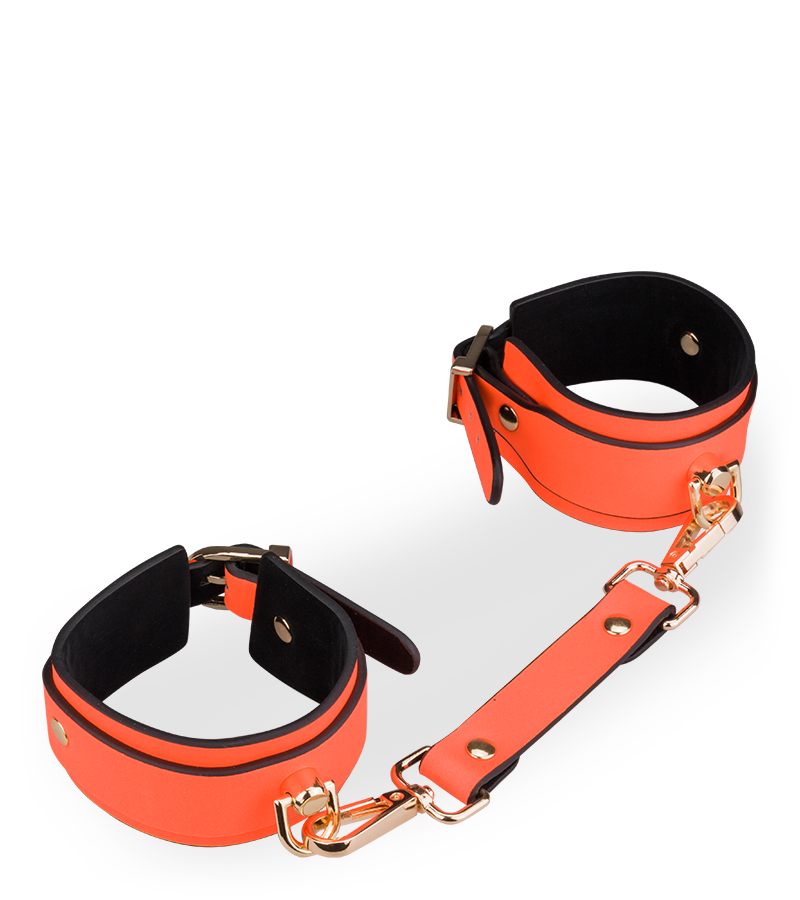 Neon orange handcuffs