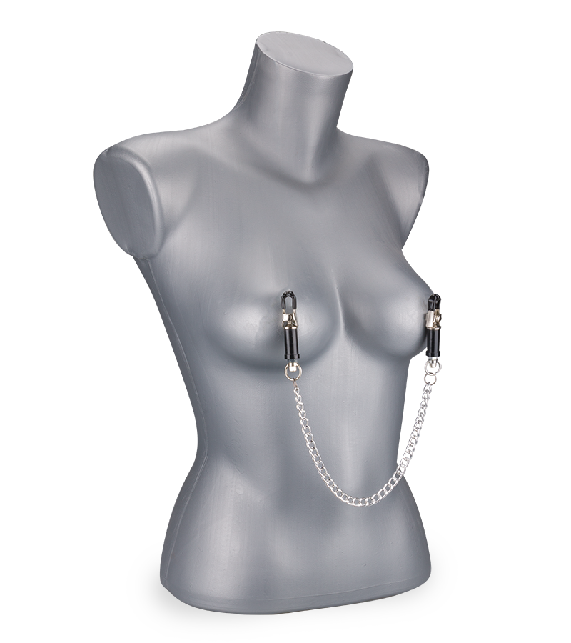 Nipple clamps with chain and weights