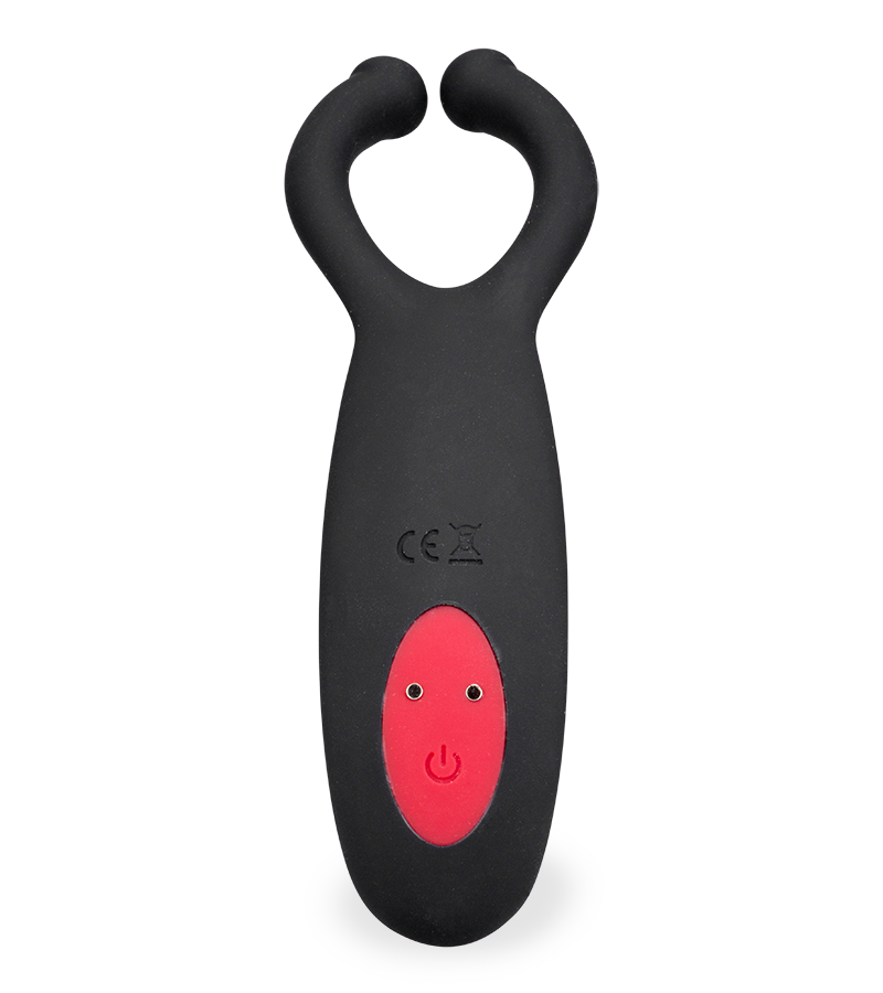 Ode vibrating and thrusting butt plug with testicle massager