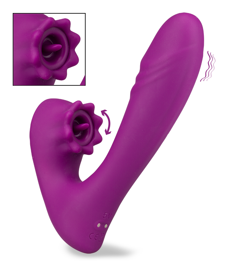 Oracle dual-stimulation throbbing vibrator