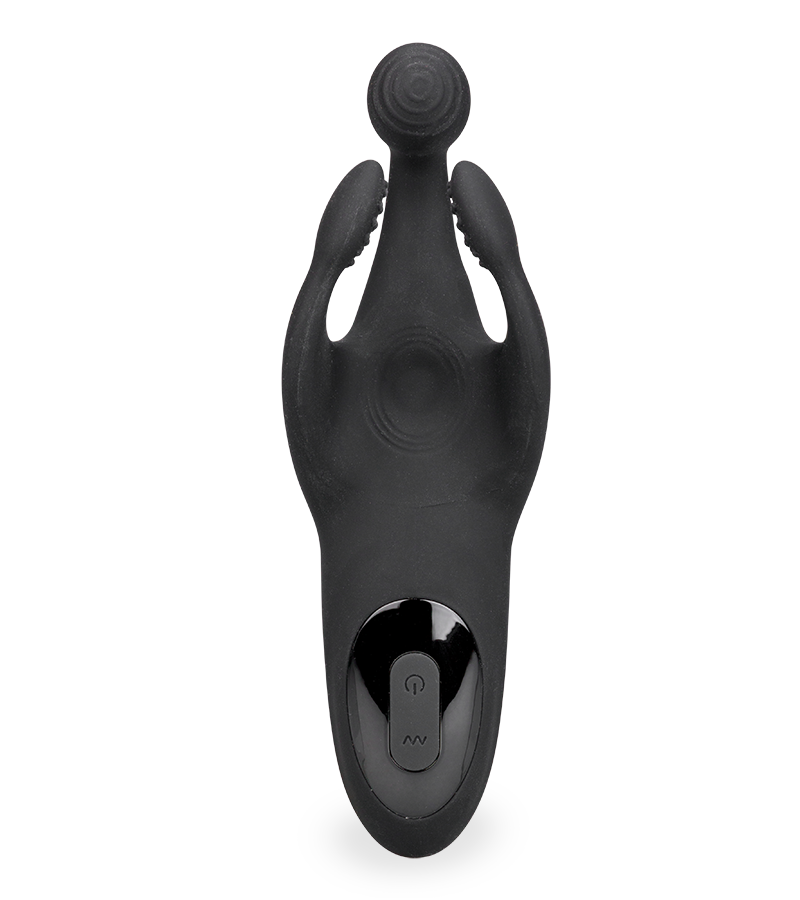 Orgo vibrating and throbbing three-arm masturbator