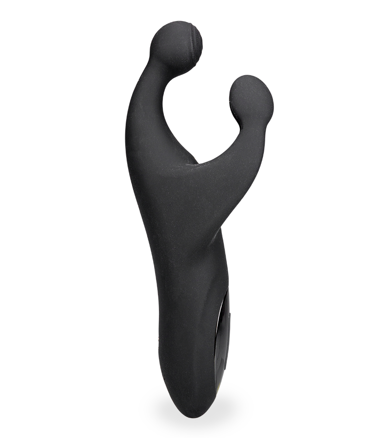 Orgo vibrating and throbbing three-arm masturbator