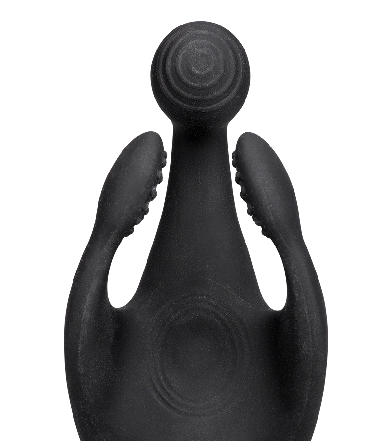 Orgo vibrating and throbbing three-arm masturbator