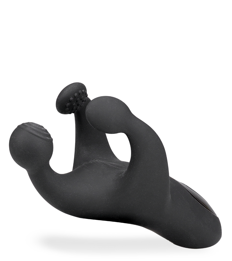 Orgo vibrating and throbbing three-arm masturbator