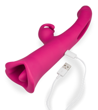 Load image into Gallery viewer, Peace G-spot tapping rabbit vibrator with licking tongue