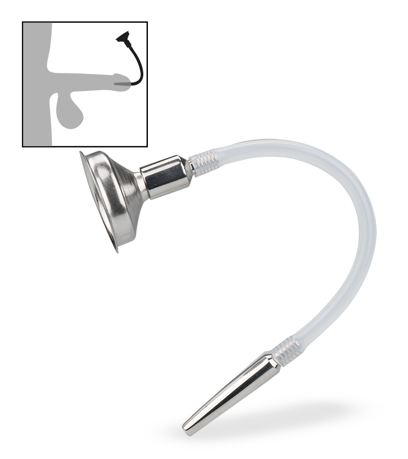 Penis plug with funnel