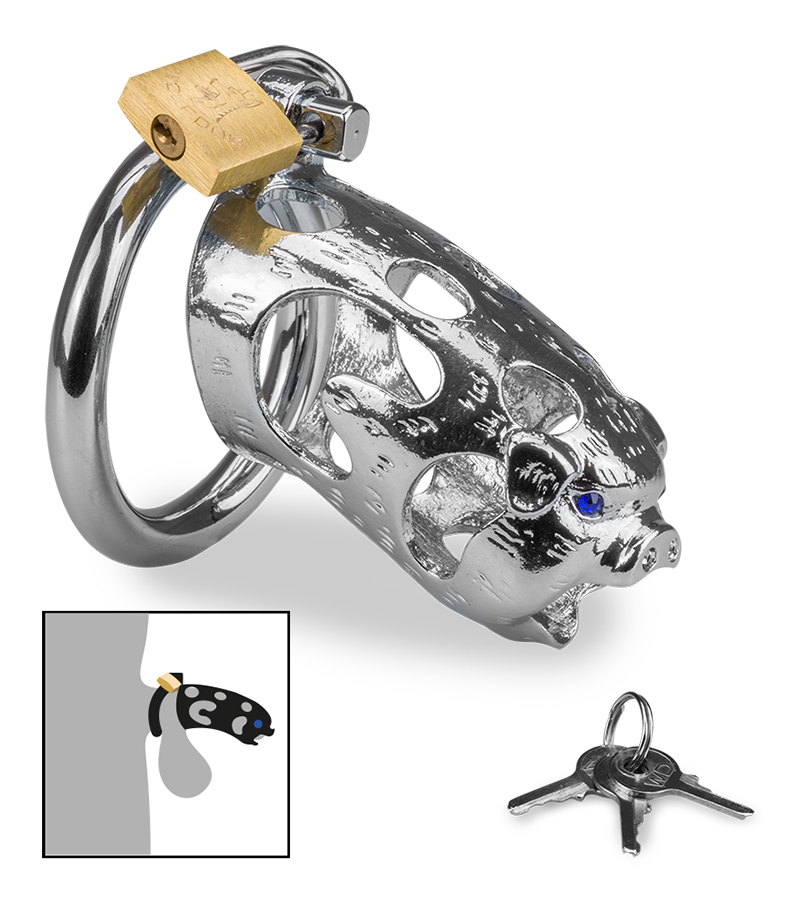 Pig Chinese zodiac penis chastity cage