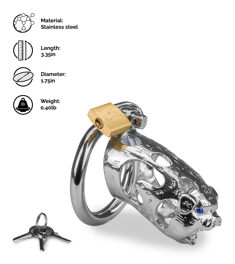 Pig Chinese zodiac penis chastity cage