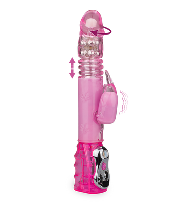 Pleasure thrusting rabbit vibrator