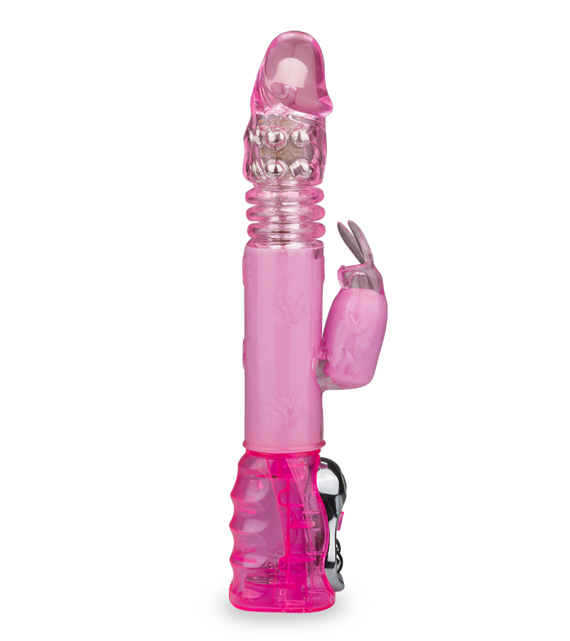 Pleasure thrusting rabbit vibrator