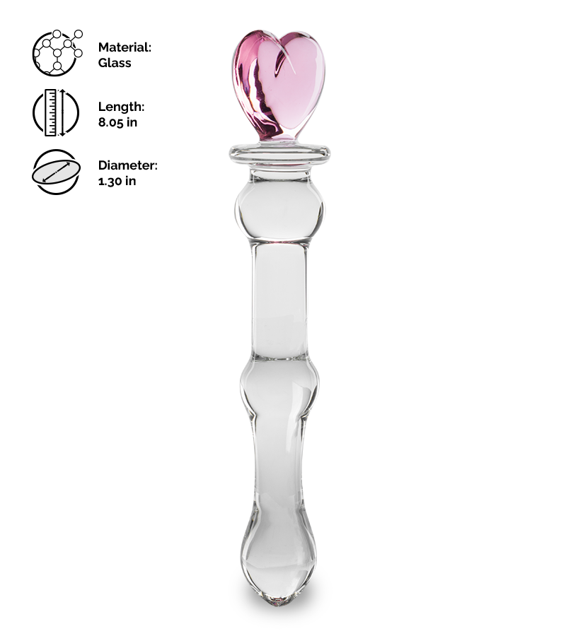Pretty Heart glass dildo