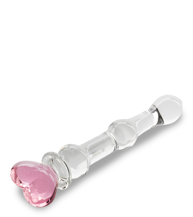 Pretty Heart glass dildo