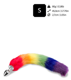 Pride vegan fur fox tail butt plug