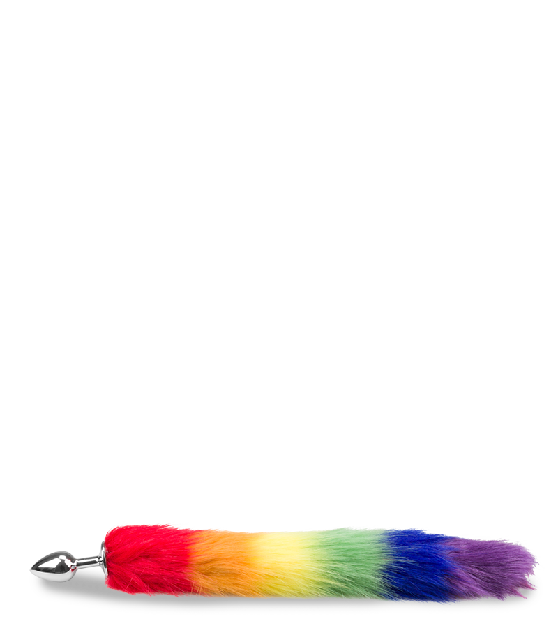 Pride vegan fur fox tail butt plug